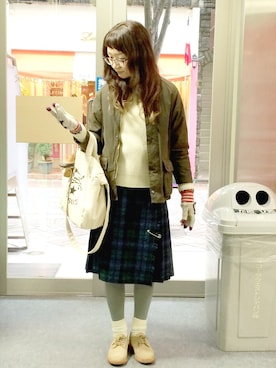 「YAECA」｜「アイテム（ブルゾン）」を使った、kimichan93さん（レディース・161cm）の冬コーディネート