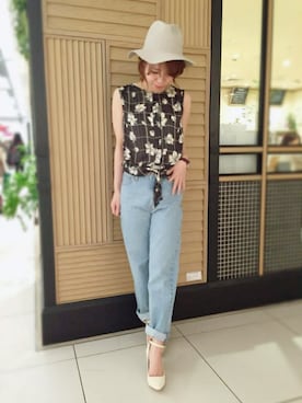「ボーイフレンドデニム」｜中やんさん（レディース・156cm）の春コーディネート