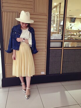 「mysty woman（ミスティウーマン）のアイテム（デニムジャケット）」を使った、中やんさん（レディース・156cm）の春コーディネート