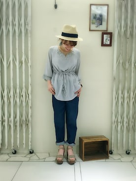 「ボーイフレンドデニム」｜中やんさん（レディース・156cm）の春コーディネート