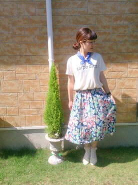 「CASIO」｜「アイテム（パンプス）」を使った、RinRinさん（レディース・155cm）の夏コーディネート