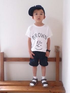 「ナイキ」｜「アイテム（アナログ腕時計）」を使った、RinRinさん（キッズ・100cm）の夏コーディネート