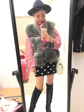 「AIR SPACE（エアースペース）のアイテム（ジャケット/アウター）」を使った、Sun Nyさん（レディース・160cm）の冬コーディネート