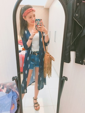 「AIR SPACE（エアースペース）のアイテム（ジャケット/アウター）」を使った、Sun Nyさん（レディース・160cm）の夏コーディネート