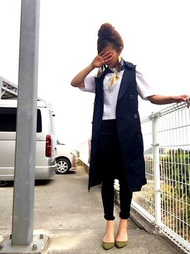 「おちびさん」｜「アイテム（トレンチコート）」を使った、♡RIE♡さん（レディース・152cm）の春コーディネート