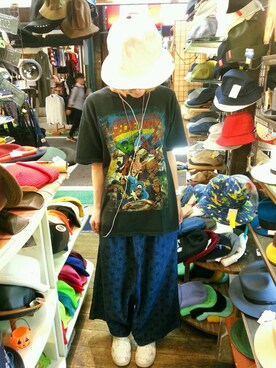 「MARVEL Tシャツ」｜いけだめぐみさん（レディース・155cm）の秋コーディネート