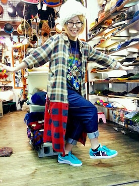 「MARVEL（マーベル）のアイテム」を使った、いけだめぐみさん（レディース・155cm）の秋コーディネート