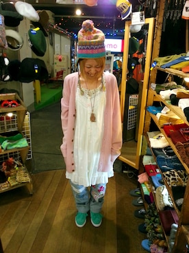 「Candy Stripper（キャンディストリッパー）のアイテム」を使った、いけだめぐみさん（レディース・155cm）の秋コーディネート