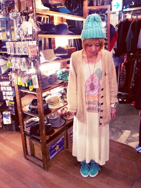 「アイテム（スポーツグッズ）」を使った、いけだめぐみさん（レディース・155cm）の秋コーディネート