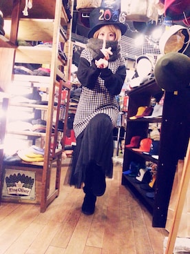 「アイテム（スポーツグッズ）」を使った、いけだめぐみさん（レディース・155cm）の冬コーディネート