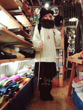 「スヌード」｜いけだめぐみさん（レディース・155cm）の冬コーディネート