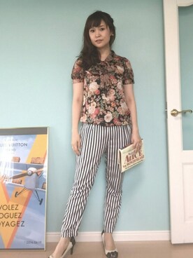 「ボウタイブラウス」｜WEAR🔰Ricaco K Cruzさん（レディース・169cm）の夏コーディネート