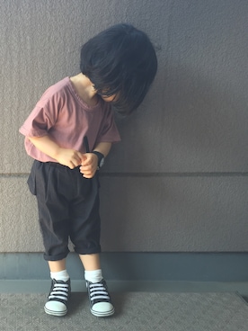 「アイテム（腕時計）」を使った、c◉no⚫︎さん（キッズ・80cm）の夏コーディネート