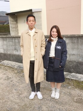 「Champion（チャンピオン）のアイテム（ナイロンジャケット）」を使った、mika♡*さん（レディース・150cm）の春コーディネート