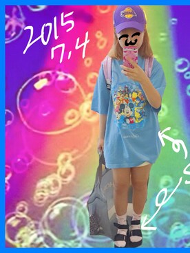 「厚底」｜くるりさん（レディース・151cm）の夏コーディネート