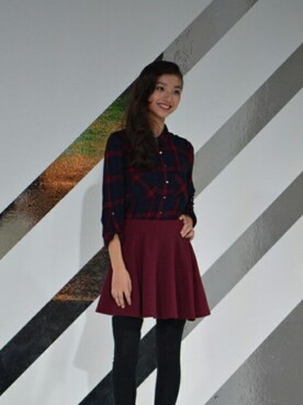 「New look（ニュールック）のアイテム（シャツ/ブラウス、その他）」を使った、Vanessa Hoさん（レディース・166cm）の春コーディネート