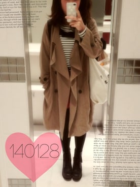 「トイレから失礼しやす」｜「アイテム（トレンチコート）」を使った、umi**さん（レディース・154cm）の冬コーディネート