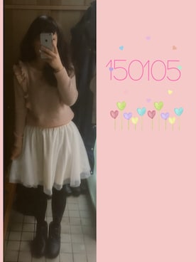 「ピンクニット」｜umi**さん（レディース・154cm）の冬コーディネート