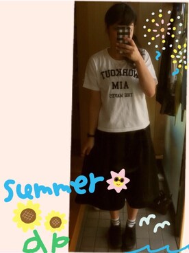 「NOのアイテム（アクセサリー）」を使った、umi**さん（レディース・154cm）の夏コーディネート