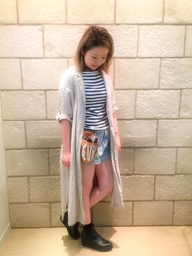 「美容師」｜「アイテム（シャツワンピース）」を使った、RUMIさん（レディース・154cm）の秋コーディネート