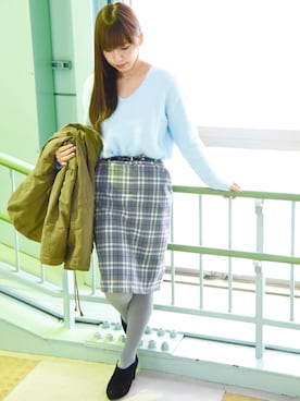 「フェザー」｜「アイテム（ブーティ）」を使った、rithuさん（レディース・156cm）の冬コーディネート