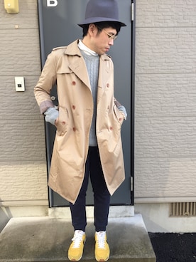 「SHIPS（シップス）のアイテム（トレンチコート）」を使った、pinoken さん（メンズ・173cm）の冬コーディネート