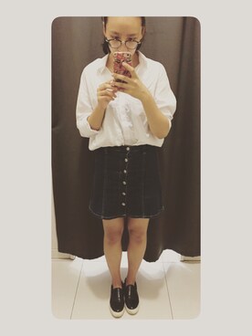 「R（アール）のアイテム（スカート）」を使った、acowhiteさん（レディース・167cm）の夏コーディネート