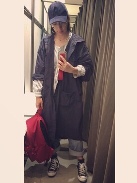 「MOUSSY（マウジー）のアイテム（ナイロンジャケット）」を使った、acowhiteさん（レディース・167cm）の春コーディネート