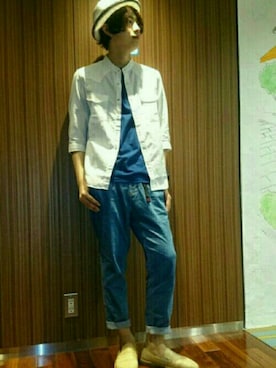 「アイテム（モカシン/デッキシューズ）」を使った、KAIさん（メンズ・175cm）の春コーディネート