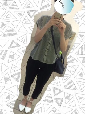 「index（インデックス）のアイテム（シャツ/ブラウス、ブラック系）」を使った、ぽにょさん（レディース・165cm）の夏コーディネート