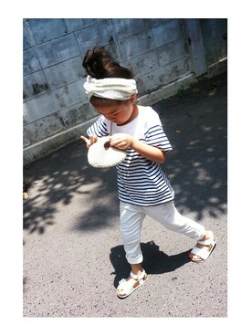 「アイテム（ヘアアクセサリー）」を使った、Kuruminさん（キッズ・120cm）の春コーディネート