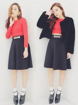 佐々木彩乃さん(レディース・161cm)の冬コーディネート