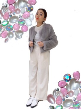 佐々木彩乃さん（レディース・161cm）の冬コーディネート