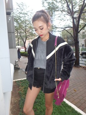 佐々木彩乃さん（レディース・161cm）の秋コーディネート