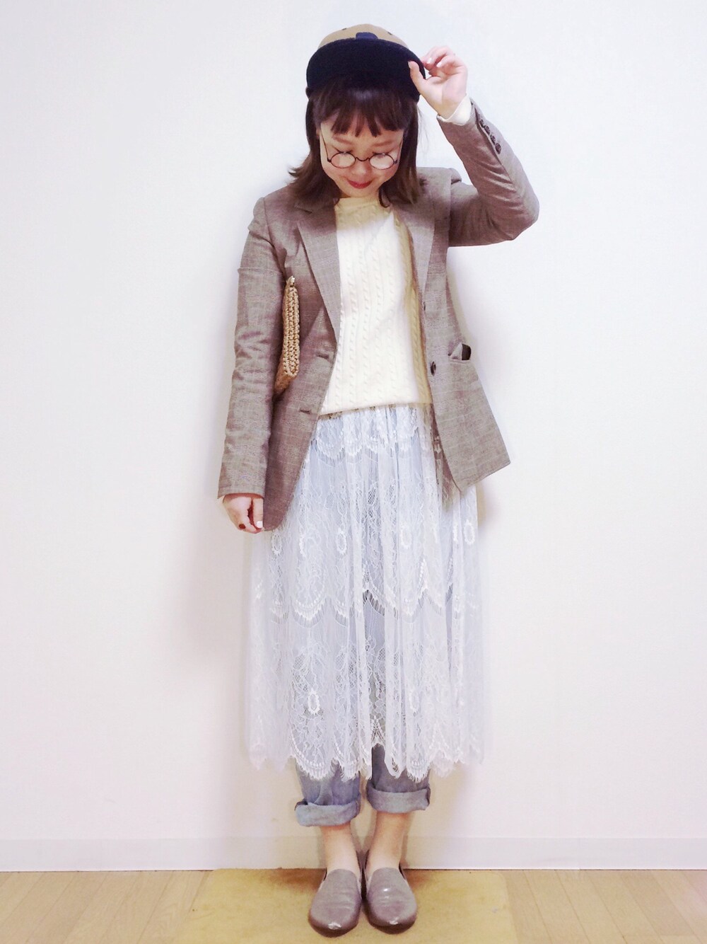 kumiosadaさんの「【nonno12月号掲載】グレンチェックジャケット（MIIA）」を使ったコーディネート