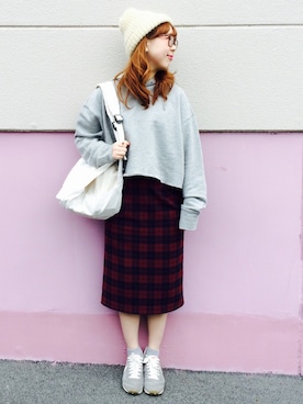 「コクーンスカート」｜「アイテム（その他）」を使った、kumiosadaさん（レディース・155cm）の秋コーディネート