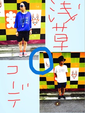 「アウトドアミックス」｜まるさん（レディース・155cm）の夏コーディネート