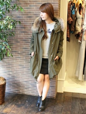 「JOURNAL STANDARD（ジャーナルスタンダード）のアイテム（モッズコート）」を使った、JOURNAL STANDARD Lady's 本社スタッフさん（レディース・155cm）の秋コーディネート