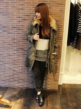 「JOURNAL STANDARD（ジャーナルスタンダード）のアイテム（モッズコート）」を使った、JOURNAL STANDARD Lady's 本社スタッフさん（レディース・155cm）の秋コーディネート