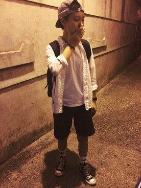 「Hanes」｜「アイテム（モカシン/デッキシューズ）」を使った、Ray Chuさん（レディース・163cm）の秋コーディネート