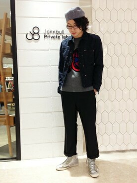 「Johnbull Private labo（ジョンブルプライベートラボ）のアイテム（デニムジャケット）」を使った、Johnbull Private laboさん（メンズ・178cm）の秋コーディネート