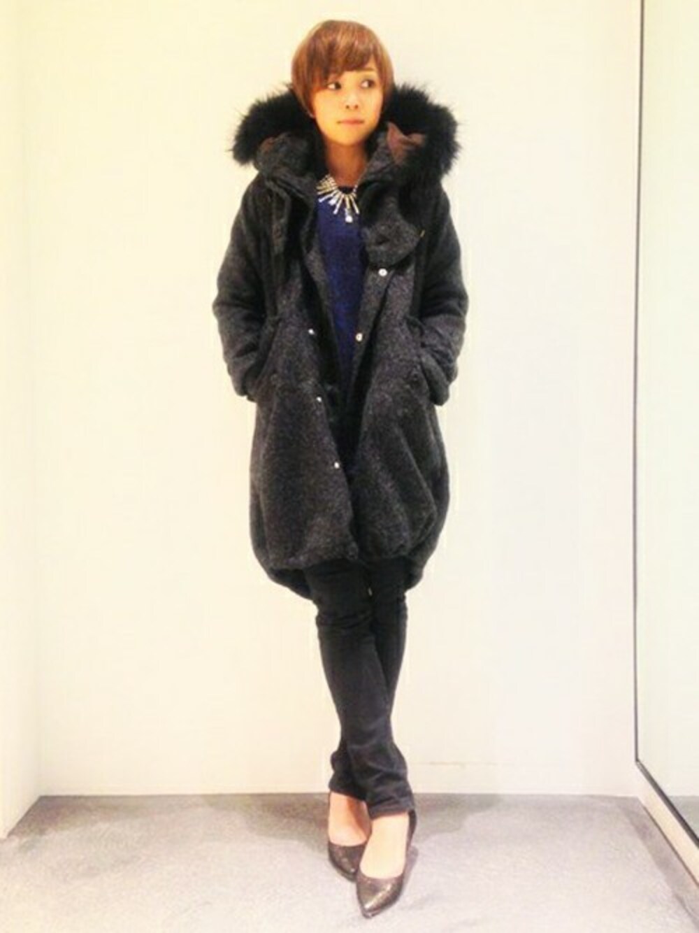 「WEAR始めました！」｜「Johnbull Private laboのウールM65パーカー(AH898)（モッズコート、グレー系）」を使った、Johnbull Private laboさん（レディース・157cm）の秋コーディネートの1枚目の写真