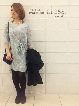 「Johnbull Private labo（ジョンブルプライベートラボ）のアイテム（ワンピース）」を使った、Johnbull Private laboさん（レディース・158cm）の秋コーディネート
