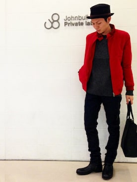 「Johnbull Private labo（ジョンブルプライベートラボ）のアイテム（ブルゾン）」を使った、Johnbull Private laboさん（メンズ・175cm）の冬コーディネート