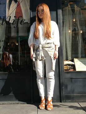 「Johnbull Private labo（ジョンブルプライベートラボ）の3/4トラウザー（その他パンツ、ホワイト系）」を使った、Johnbull Private laboさん（メンズ・175cm）の春コーディネート