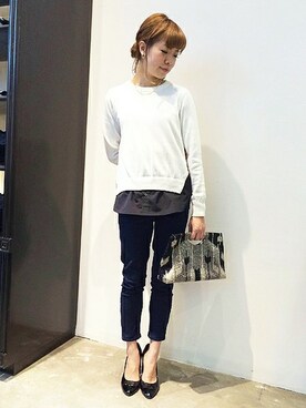 「Johnbull Private labo（ジョンブルプライベートラボ）のデニムトラウザー(AP231)（デニムパンツ、ブルー系）」を使った、Johnbull Private laboさん（メンズ・175cm）の春コーディネート