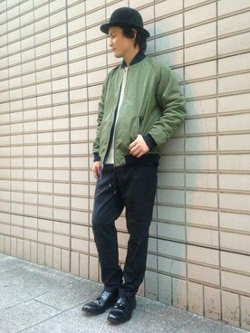 「Johnbull Private labo（ジョンブルプライベートラボ）のイージースラックス（スラックス、ブルー系）」を使った、Johnbull Private laboさん（メンズ・175cm）の秋コーディネート