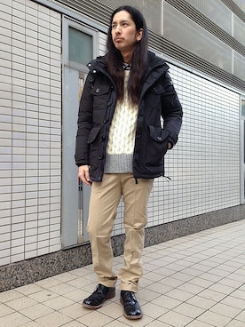 「Johnbull Private labo（ジョンブルプライベートラボ）のアイテム（ドレスシューズ）」を使った、Johnbull Private laboさん（メンズ・170cm）の冬コーディネート
