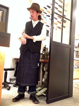「Johnbull Private labo（ジョンブルプライベートラボ）のアイテム（ベスト）」を使った、Johnbull Private laboさん（メンズ・170cm）の冬コーディネート