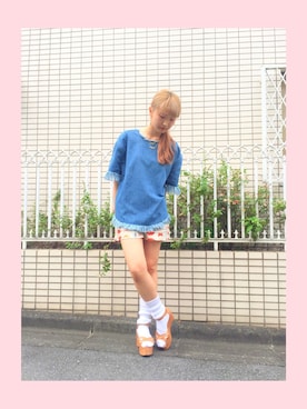 「PHILOSOPHY（フィロソフィー）のアイテム」を使った、二宮 梨緒さん（レディース・159cm）の夏コーディネート